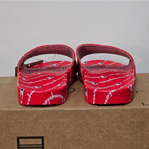 Champion, Mens Slides in Red, White, and Blue. Size 8 - Picture 5 of 7